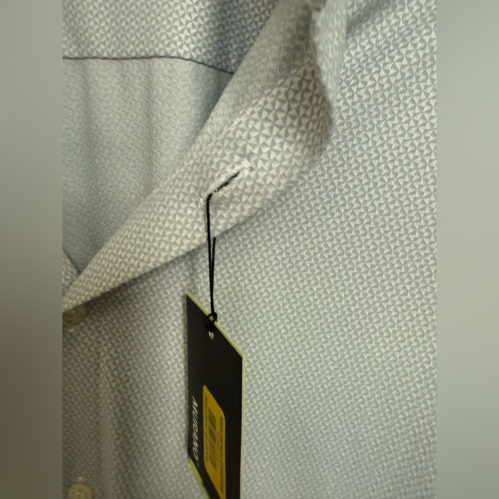 Murano Slim Fit Performance Light Gray Casual Button Down Shirt Size L - Picture 7 of 8